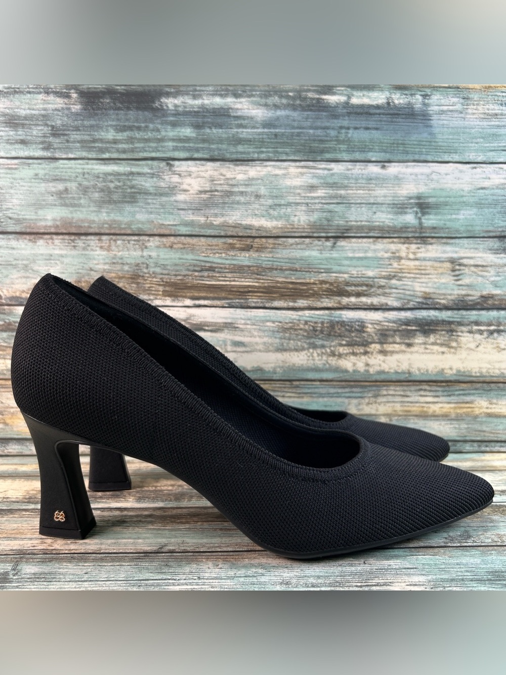 COSY ISLAND SerenTouch Pumps Size 9.5 Pointed Toe Cushioned Block Heel Black